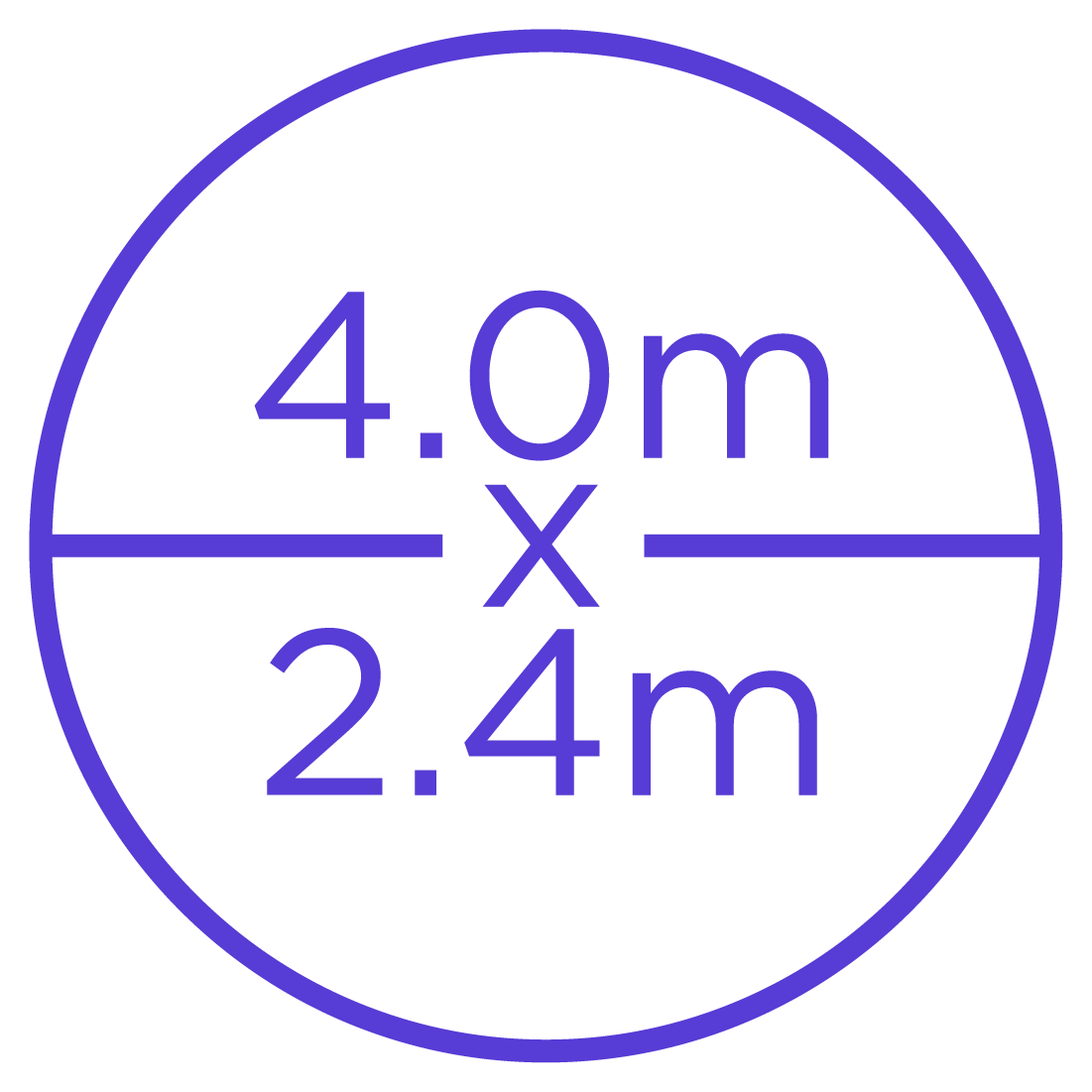 Dimensiones de 7.2 por 4.8 metros