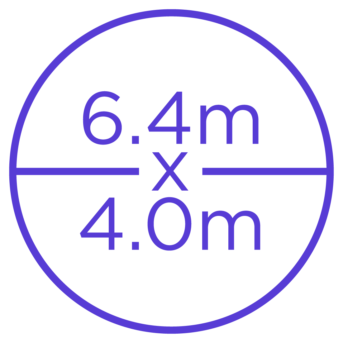 Dimensiones de 7.2 por 4.8 metros