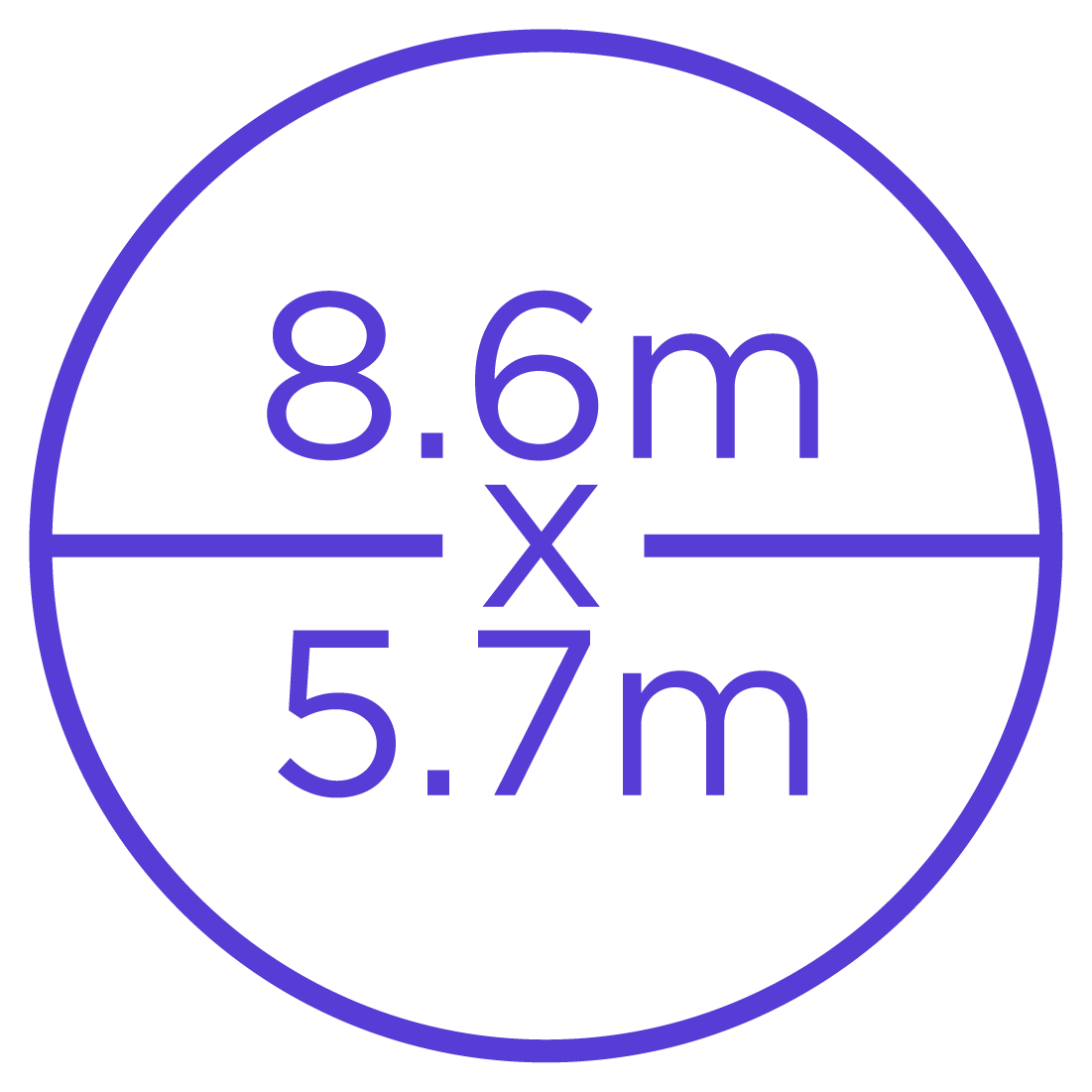 Dimensiones de 7.2 por 4.8 metros